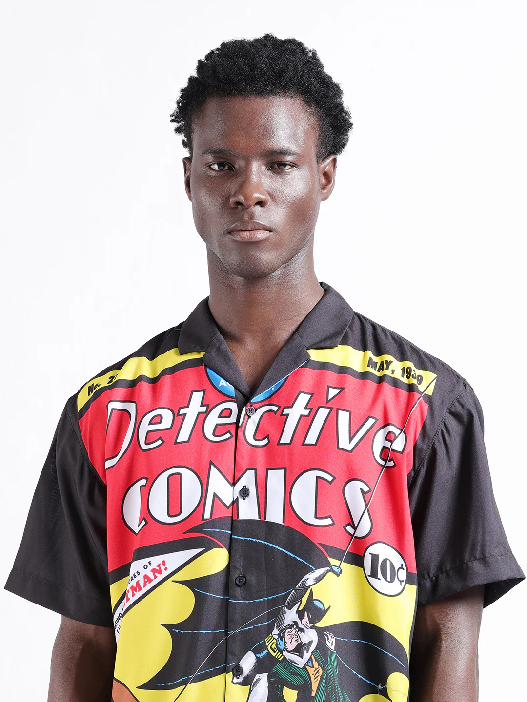 Men's Black Relaxed Fit Character Batman Printed Shirt - Image 5
