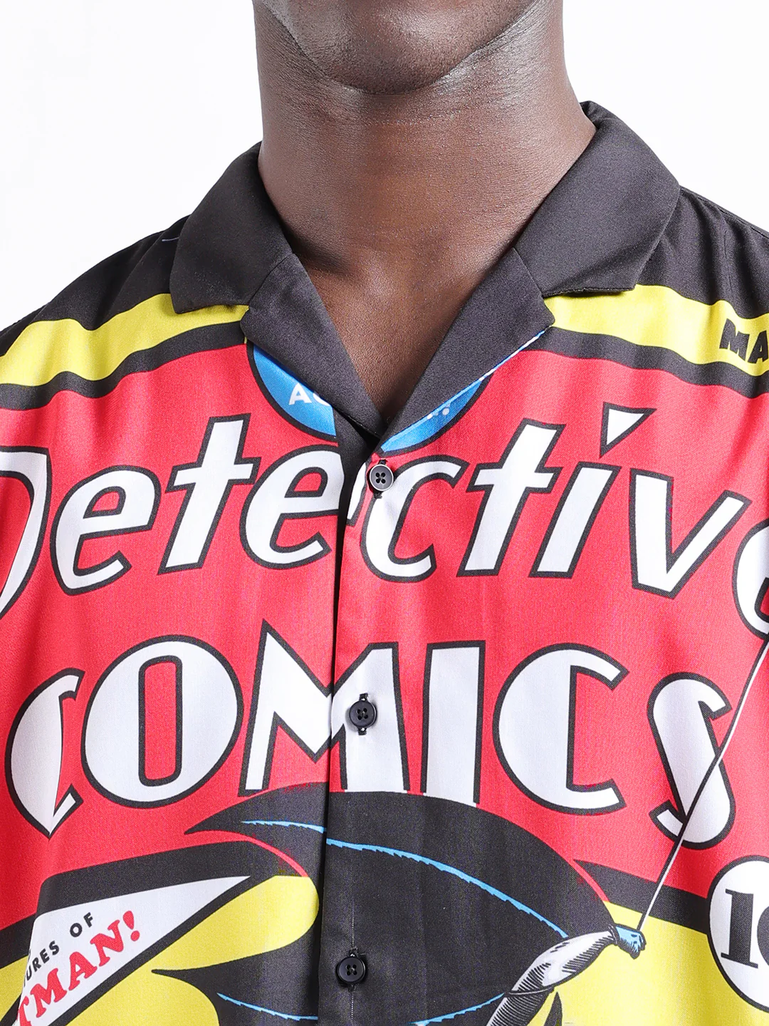Men's Black Relaxed Fit Character Batman Printed Shirt - Image 6