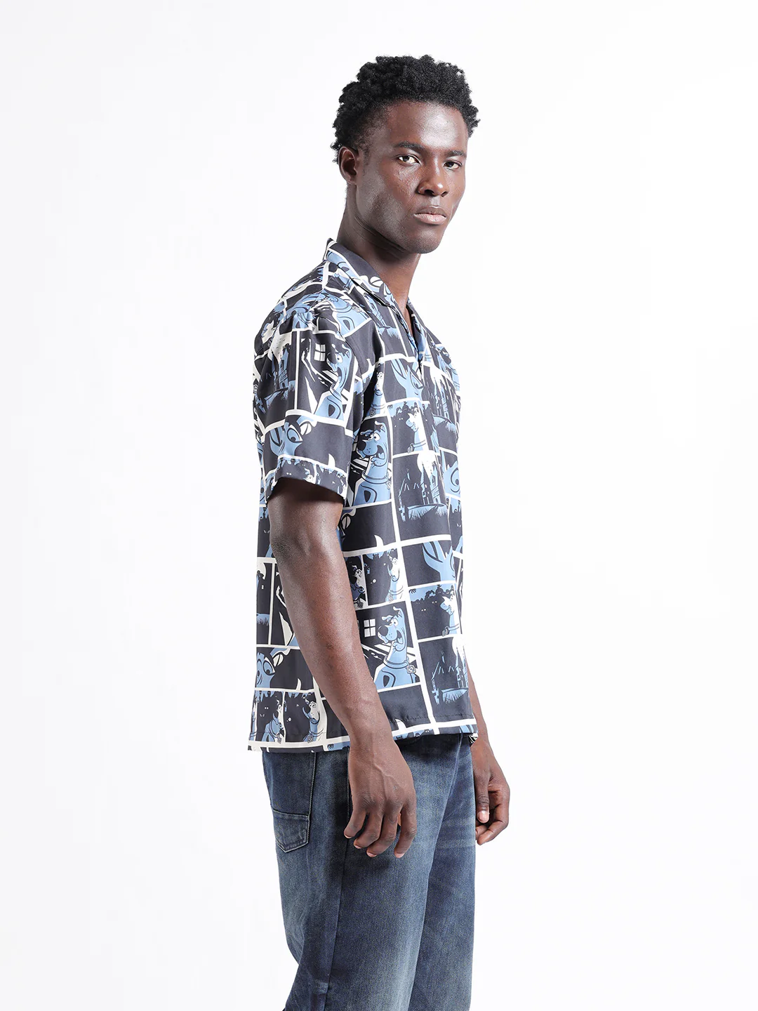 Men's Black Relaxed Fit Character Scooby-Doo Printed Shirt - Image 2