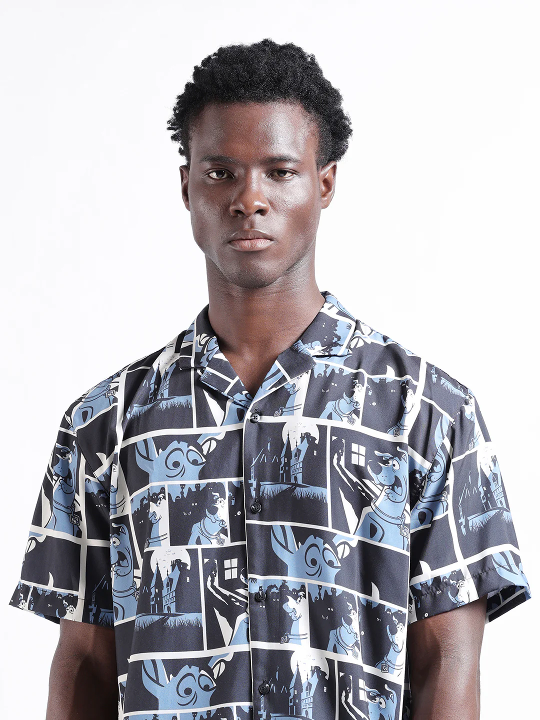 Men's Black Relaxed Fit Character Scooby-Doo Printed Shirt - Image 6