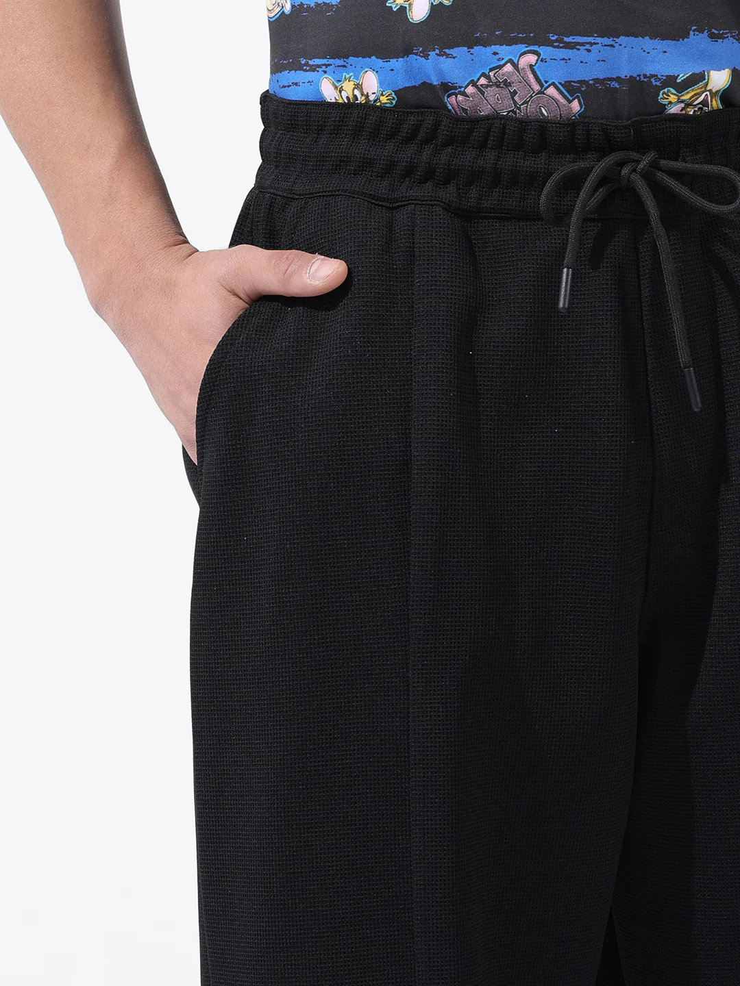 Men's Black Relaxed Fit Solid Athletic  Jogger - Image 5