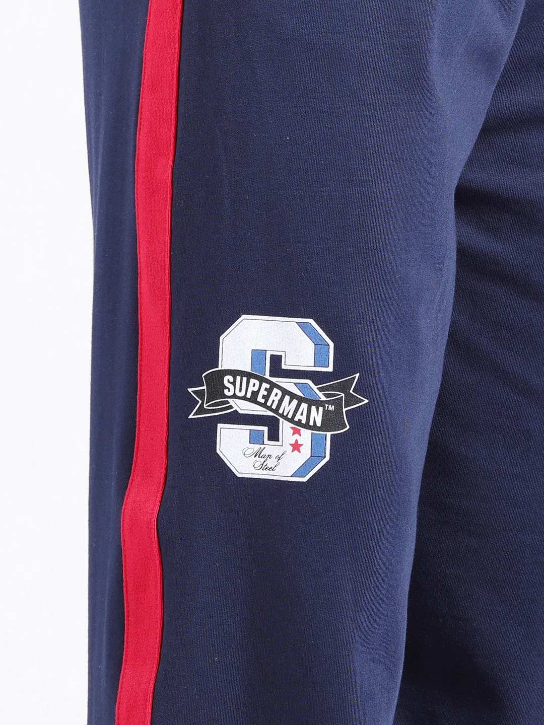 Men's Navy Blue Blue Loose Fit Superman Character Printed Joggers - Image 4