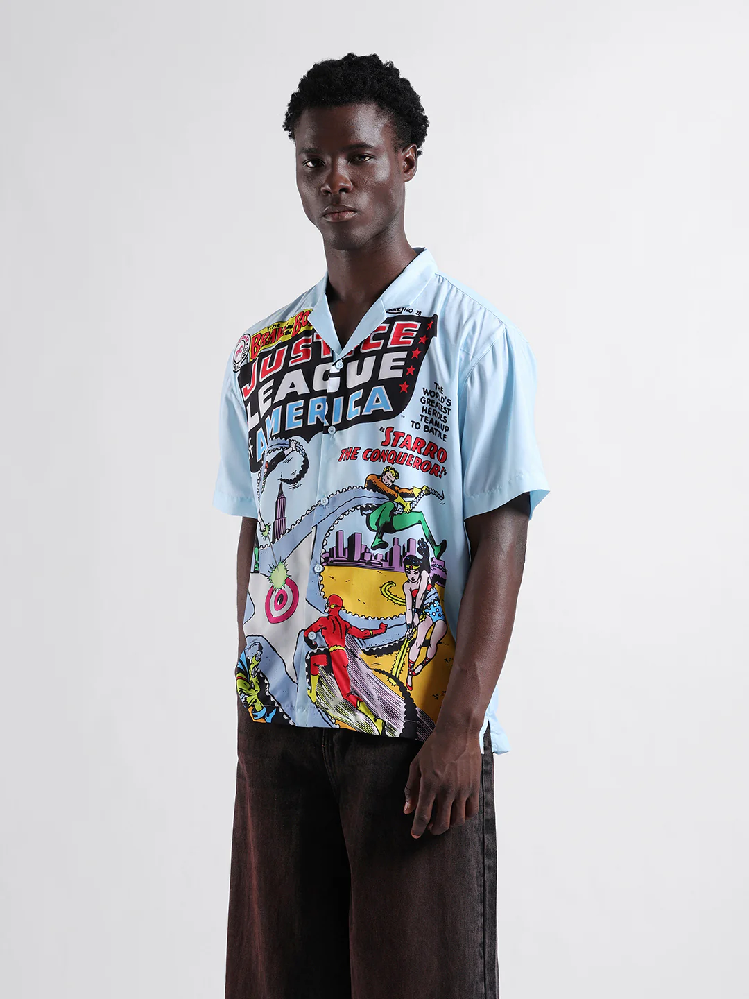 Men's Blue Relaxed Fit Character Printed Shirt - Image 2