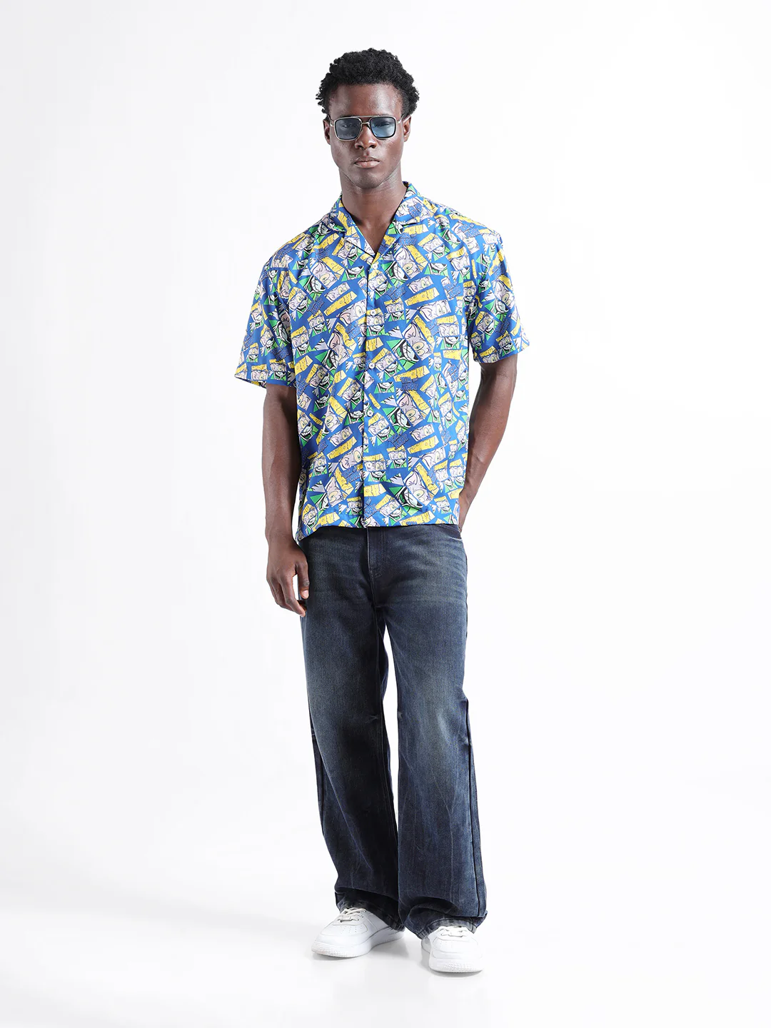 Men's Blue Relaxed Fit Character Tom & Jerry Printed Shirt - Image 6