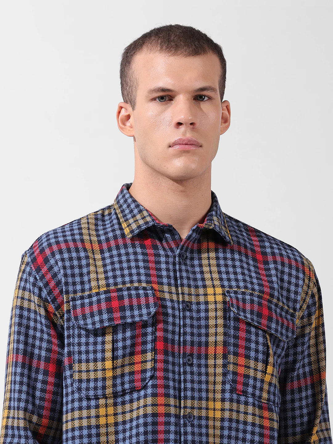 Men's Blue Relaxed Fit Striped Casual Shirt - Image 6