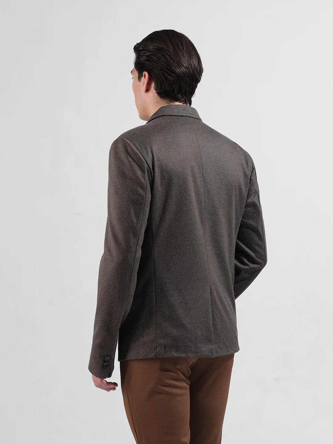 Men's Brown Regular Fit Printed Casual Blazer - Image 7