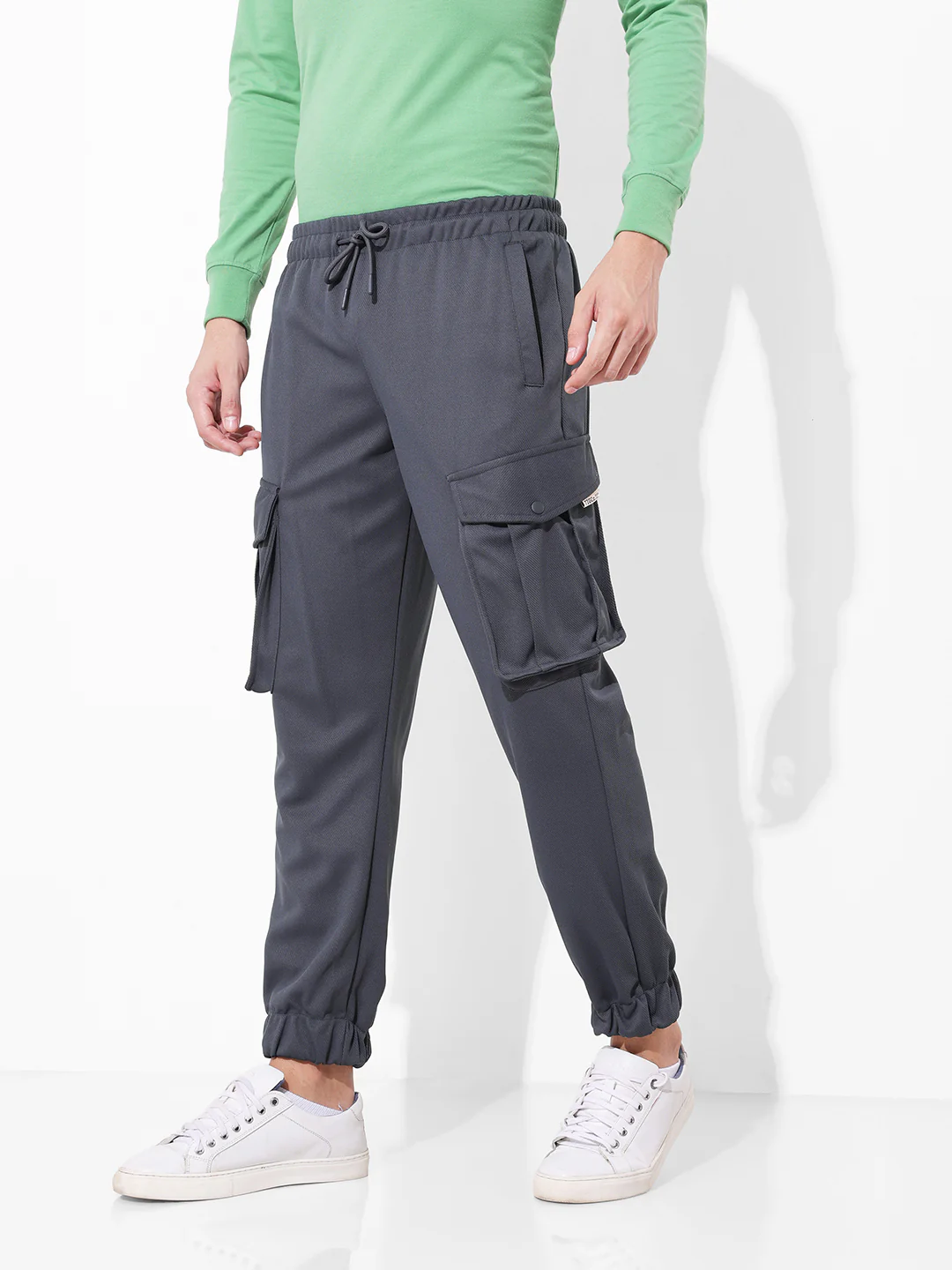 Men's Graphite Relaxed Fit Textured Casual Jogger - Image 3