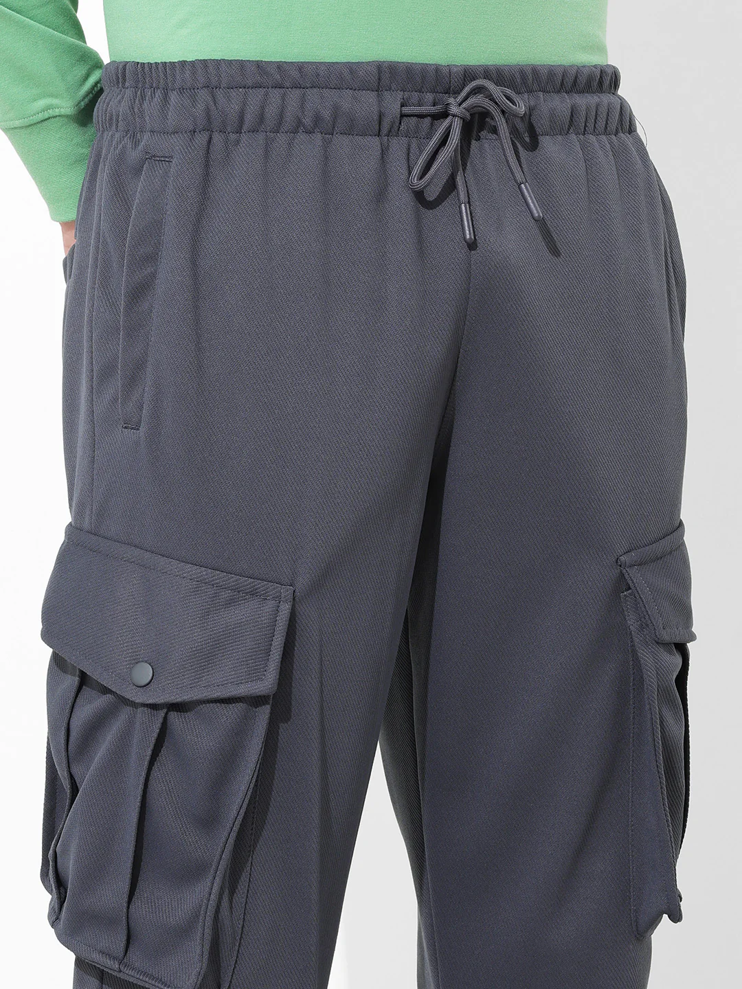 Men's Graphite Relaxed Fit Textured Casual Jogger - Image 4