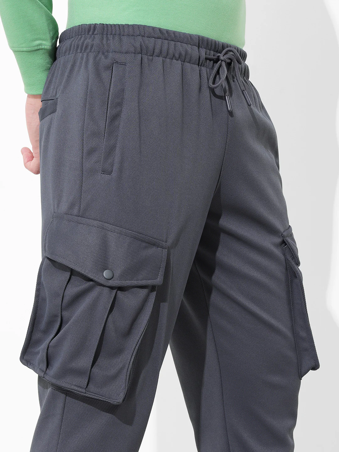 Men's Graphite Relaxed Fit Textured Casual Jogger - Image 5