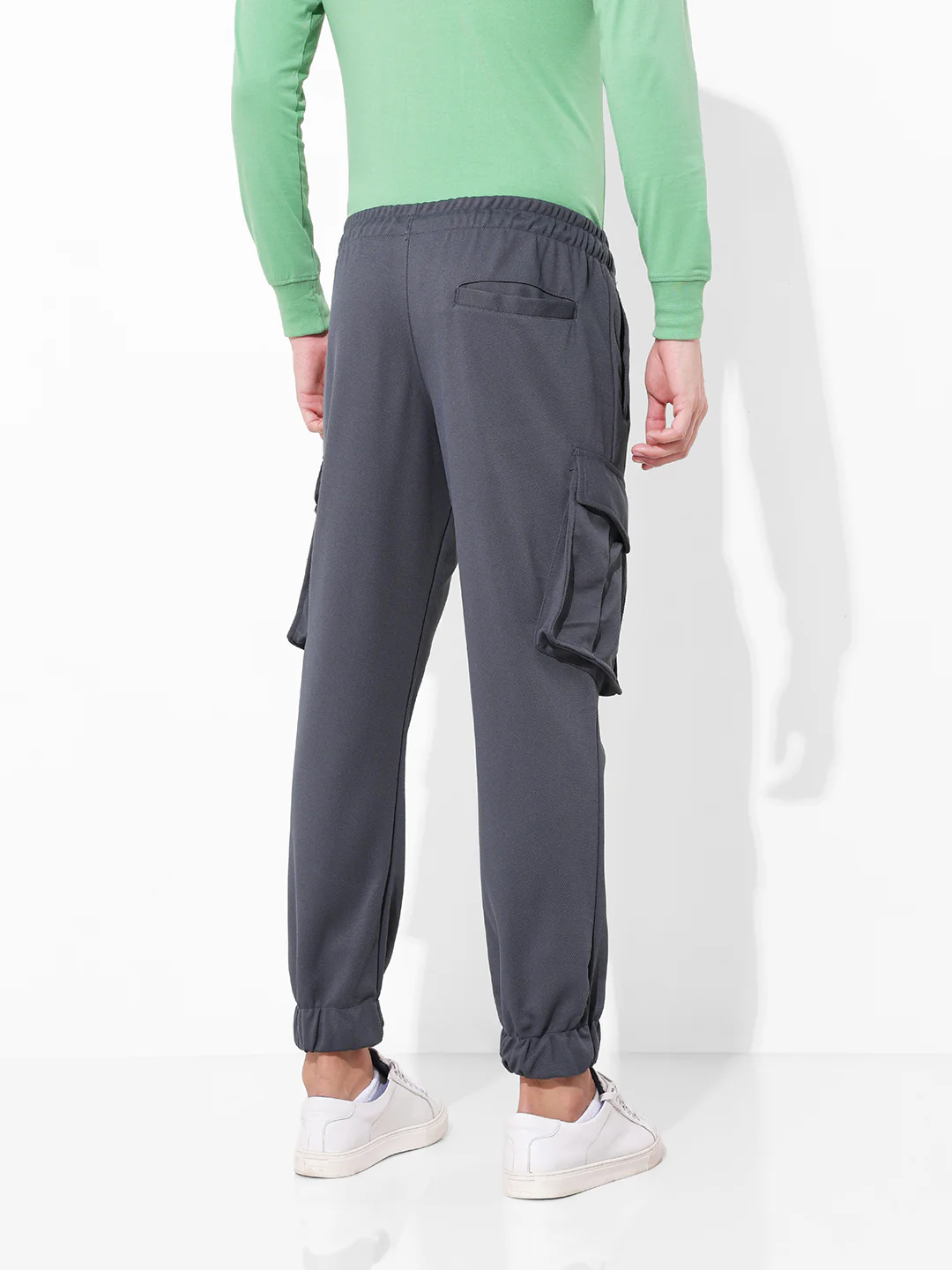 Men's Graphite Relaxed Fit Textured Casual Jogger - Image 6