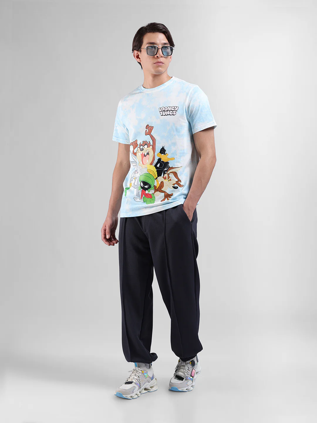 Men's Dark Grey Loose Fit Textured Athletic  Jogger - Image 6