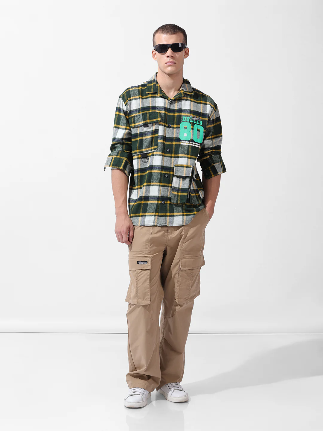 Men's Green Relaxed Fit Graphic Printed Street Wear Shirt - Image 10