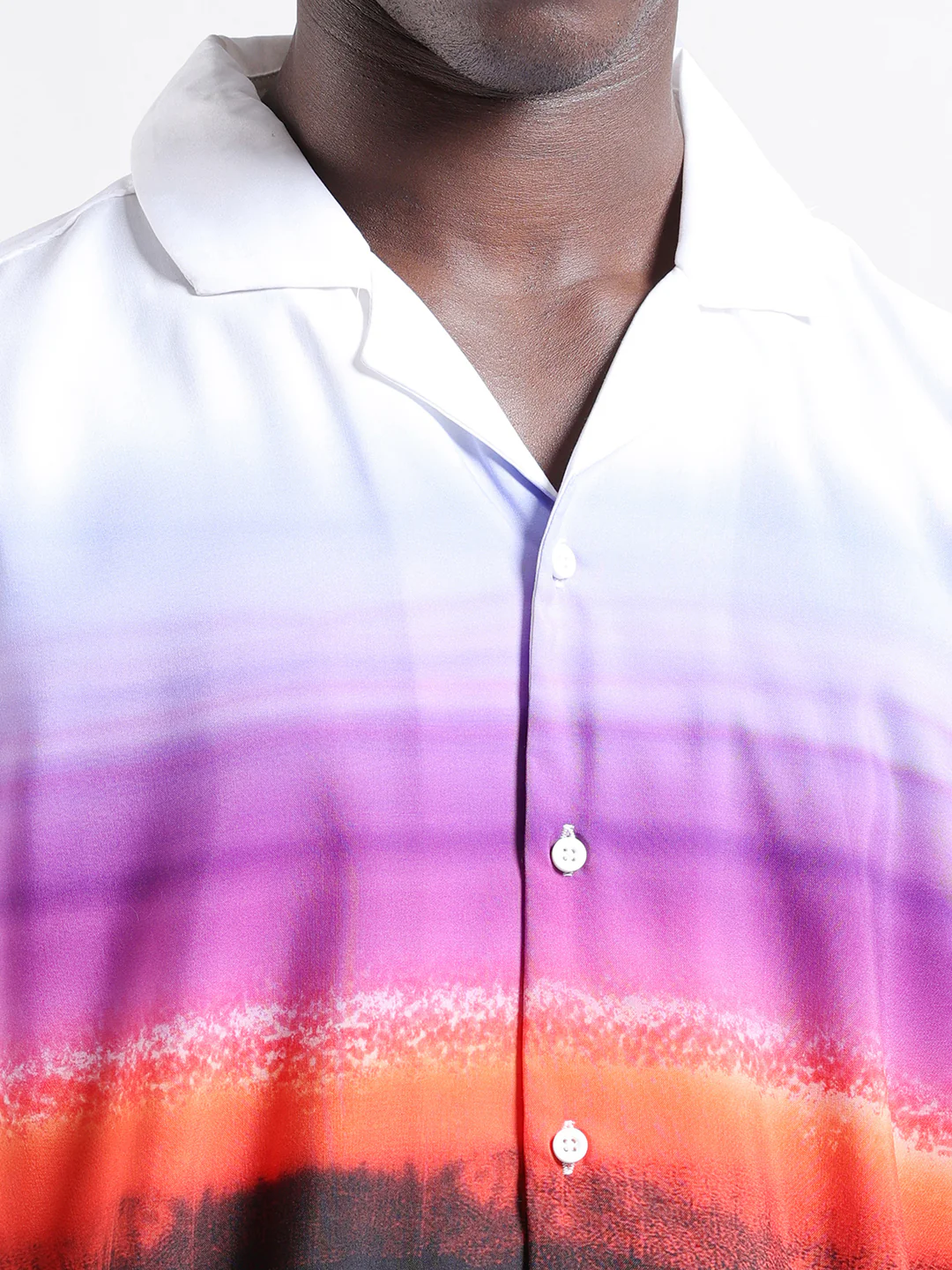 Men's Multicolor Oversized Fit Printed Placement Printed Shirt - Image 2