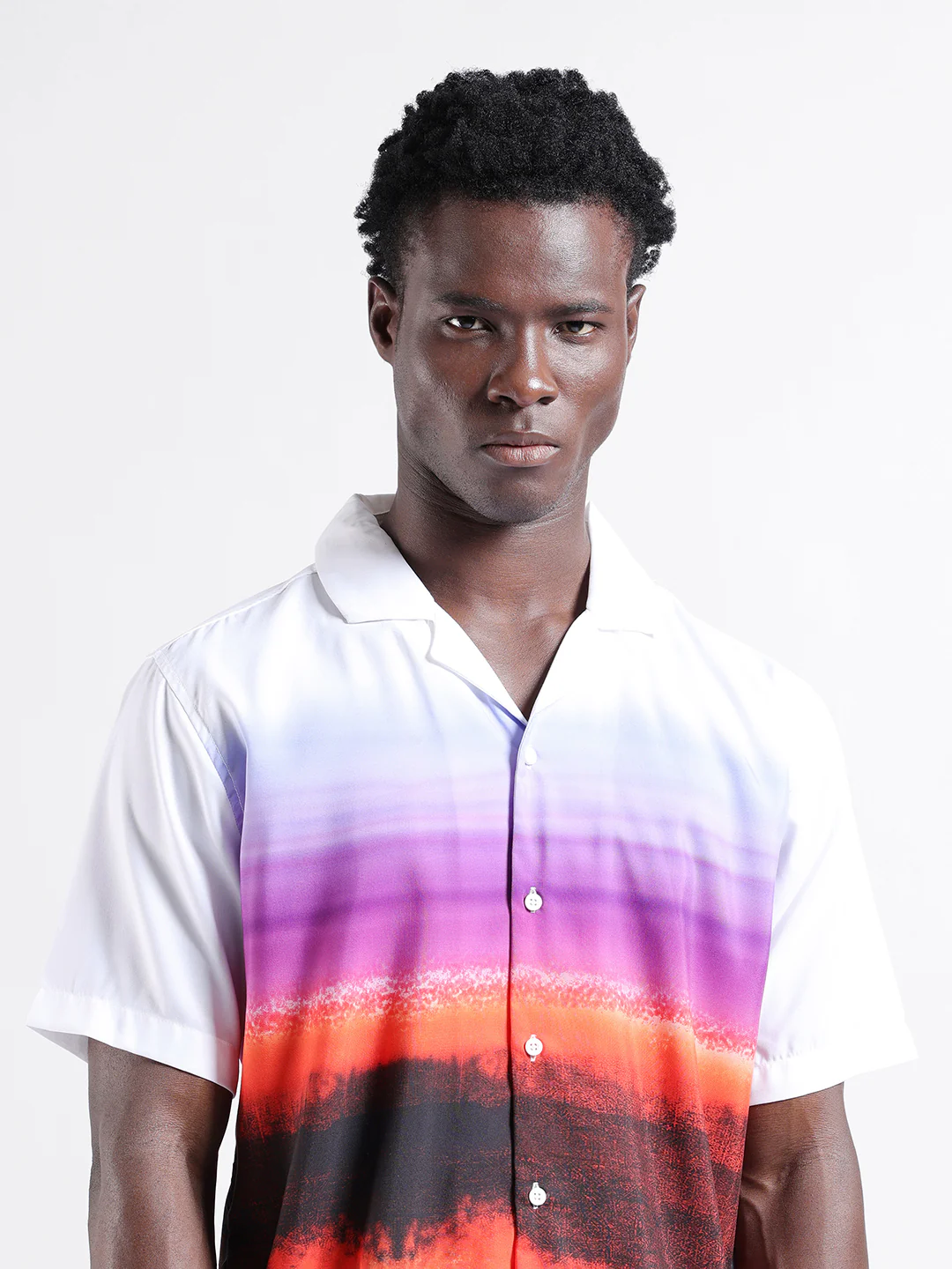 Men's Multicolor Oversized Fit Printed Placement Printed Shirt - Image 3