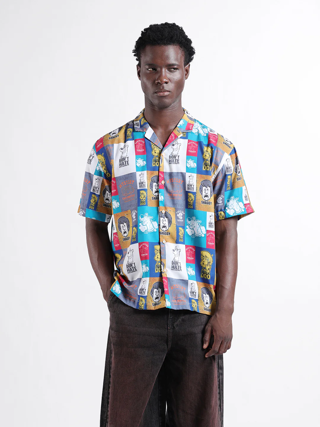 Men's Multicolor Relaxed Fit Character Scooby-Doo Printed Shirt - Image 7