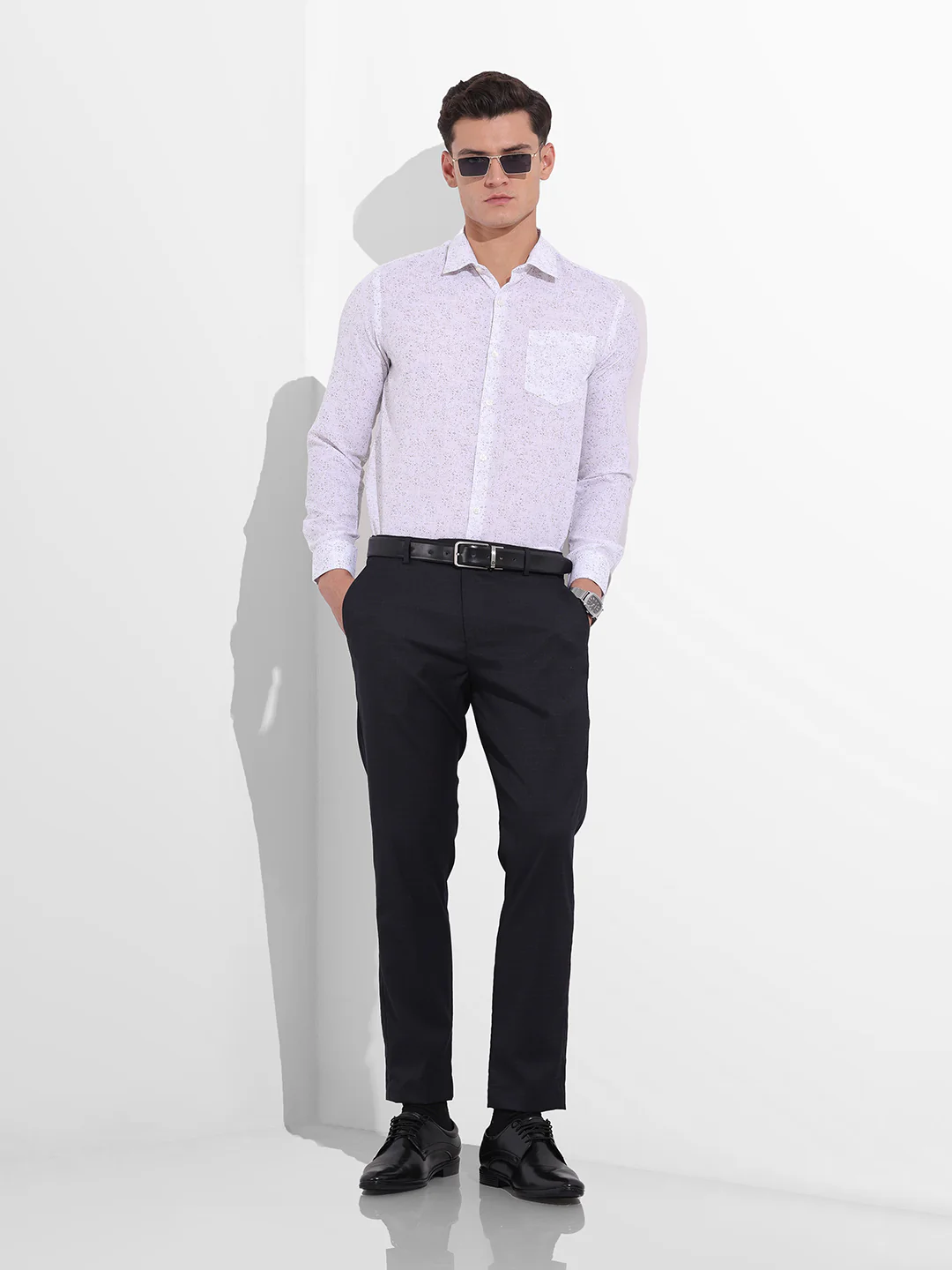 Men's Dark Grey Slim Fit Checkered Formal Trouser - Image 7