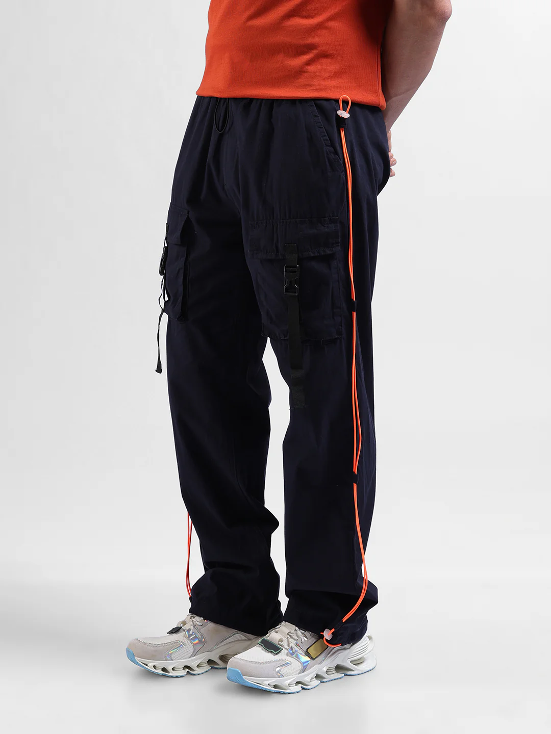 Men's Navy Relaxed Fit Solid Utility Jogger - Image 2