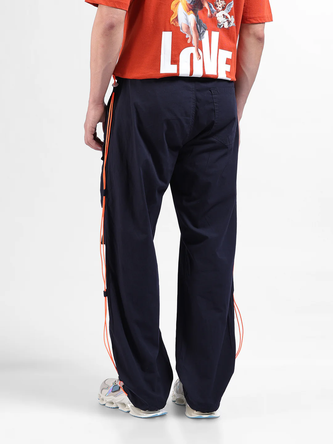 Men's Navy Relaxed Fit Solid Utility Jogger - Image 3