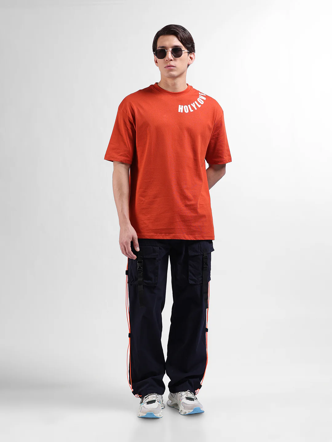 Men's Navy Relaxed Fit Solid Utility Jogger - Image 5