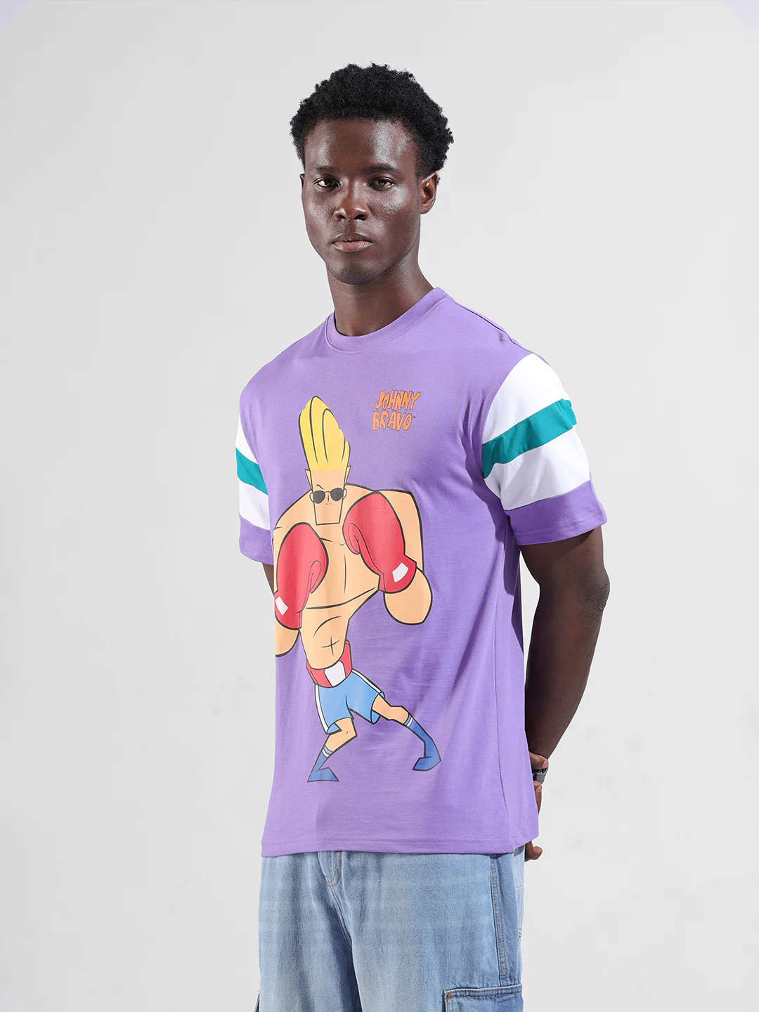 Pure Cotton's Johny Bravo Printed Drop-Shoulder Sleeves Boxy T-shirt - Image 7