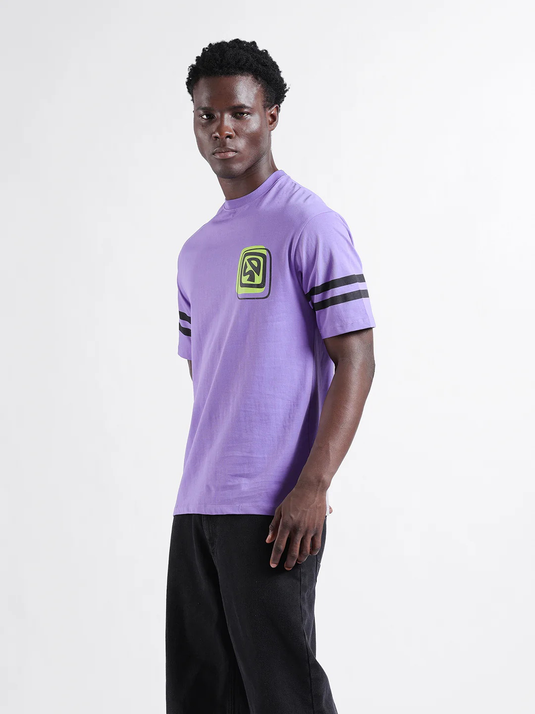 Men's Purple Boxy Fit Character Scooby-Doo Printed Crew Neck T-Shirt - Image 4