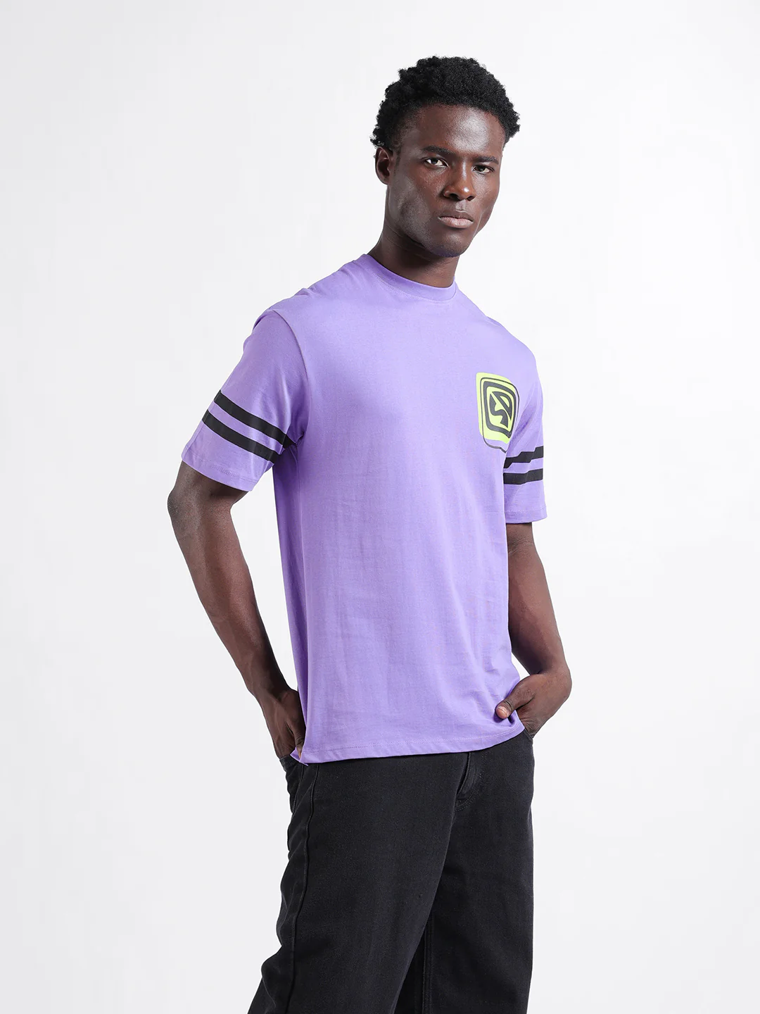 Men's Purple Boxy Fit Character Scooby-Doo Printed Crew Neck T-Shirt - Image 7