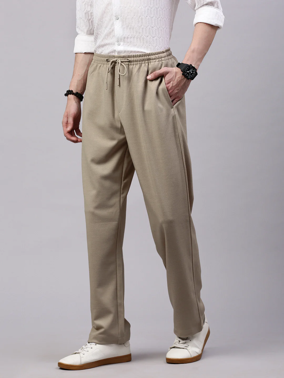 Men's Doeskin Relaxed Fit Solid Casual Jogger - Image 3