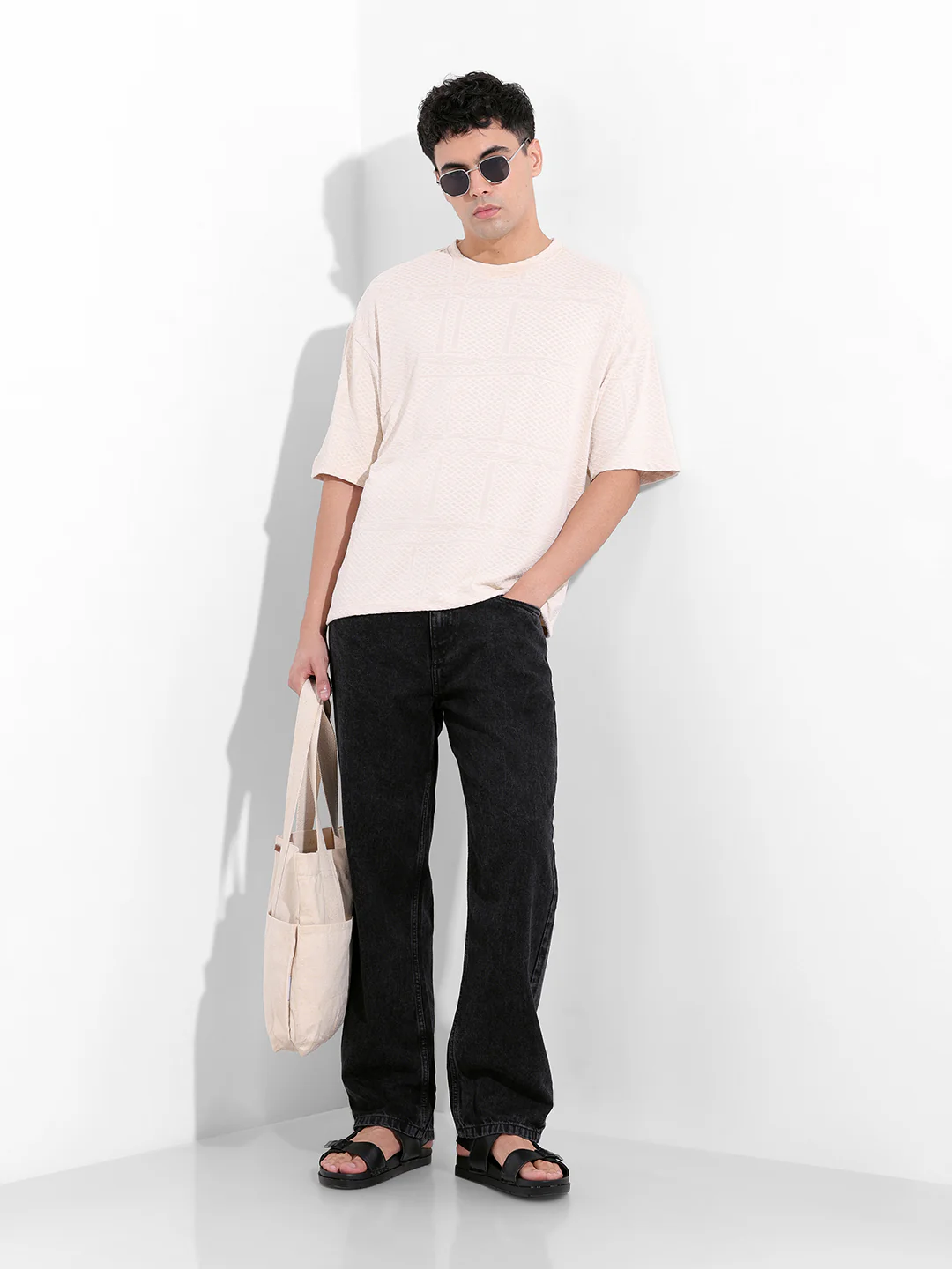 Men's Black Relaxed Fit Casual Jeans - Image 6