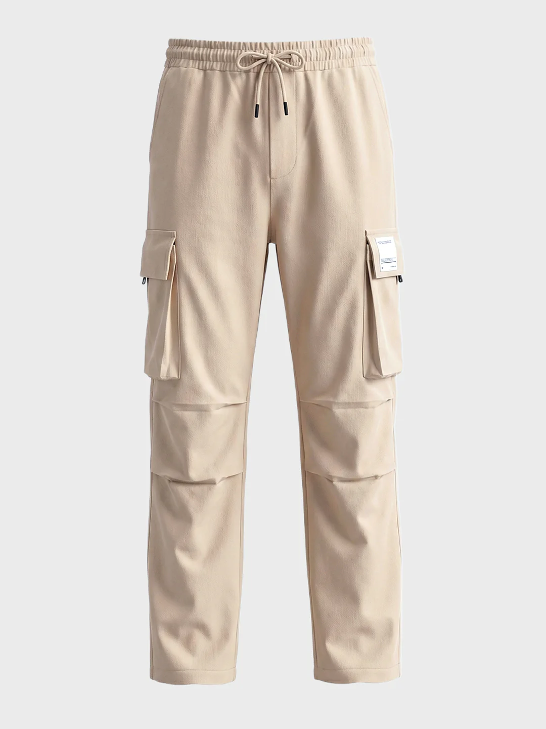 Men's Beige Baggy Fit Solid Utility Cargo - Image 6
