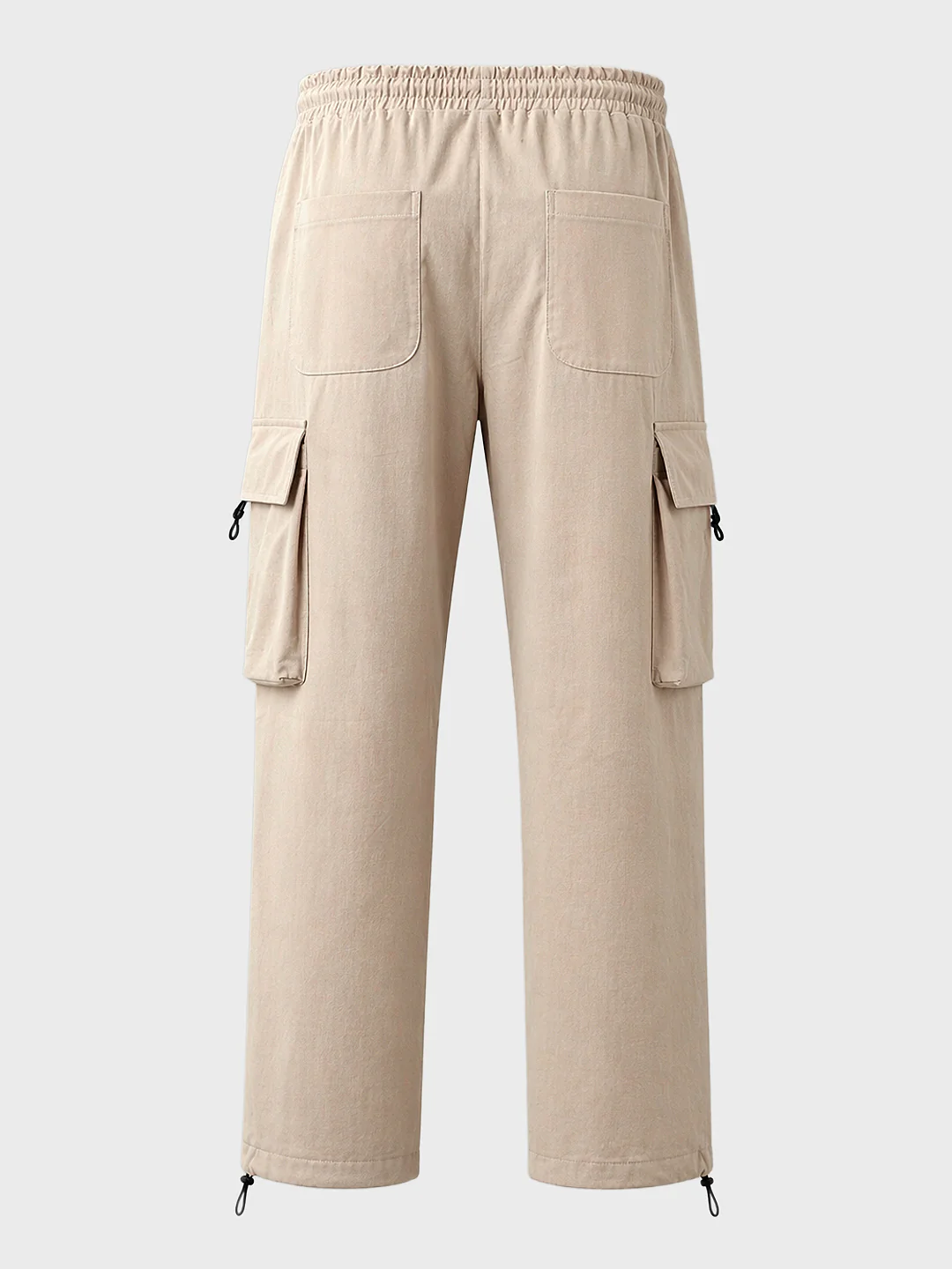 Men's Beige Baggy Fit Solid Utility Cargo - Image 7
