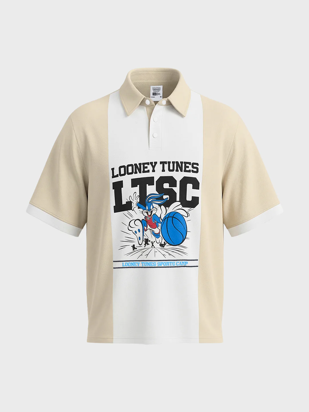 Men's Beige Boxy Fit Loony Tune character T-Shirt - Image 5