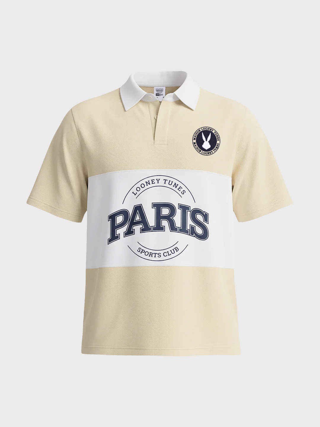 Men's Beige Boxy Fit Loony Tune character T-Shirt - Image 4