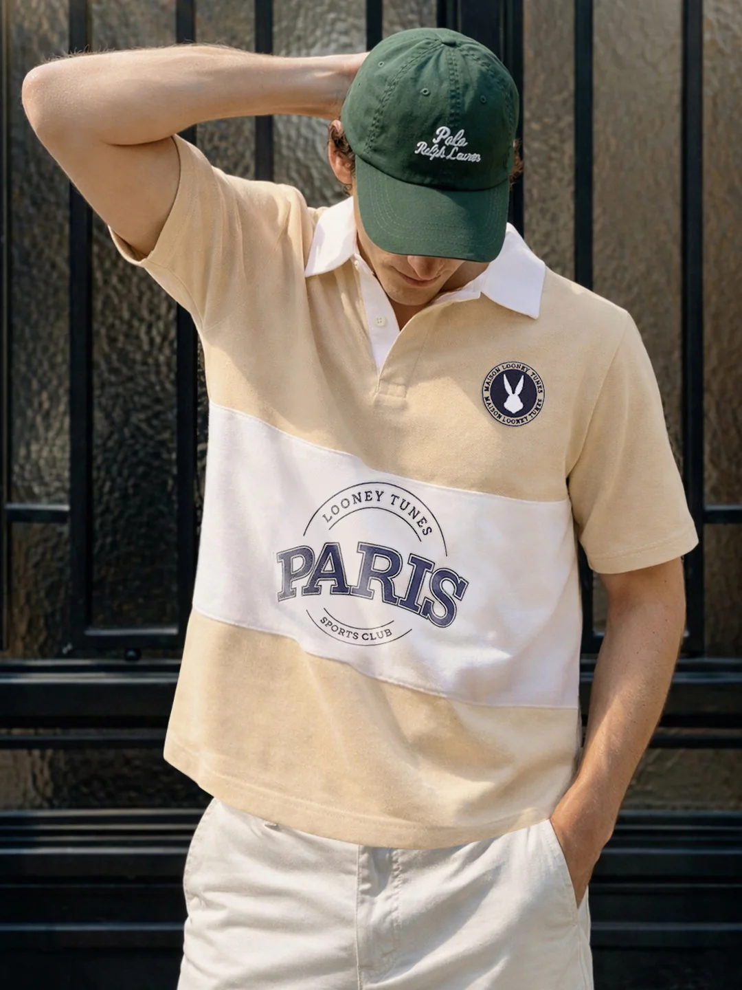 Men's Beige Boxy Fit Loony Tune character T-Shirt - Image 6