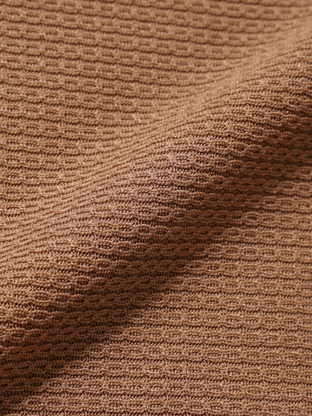 Men's Beige Boxy Fit Textured Casual T-Shirt - Image 6