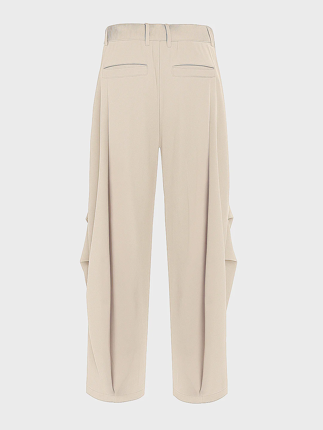 Men's Beige Loose Fit Solid Utility Trousers - Image 4