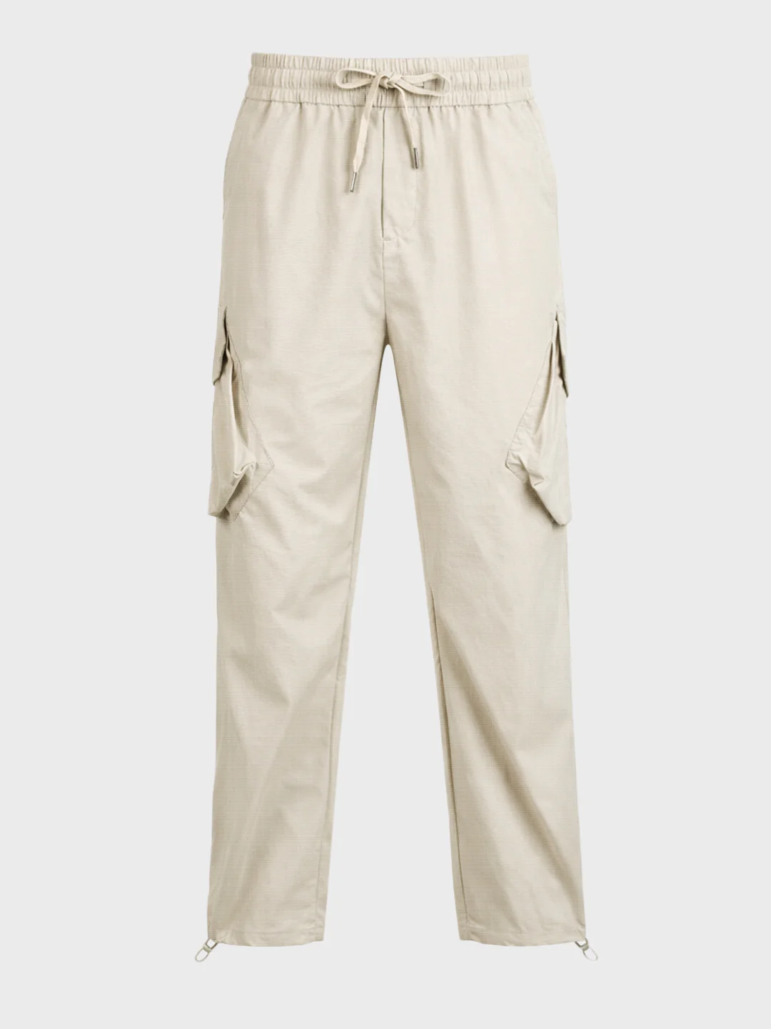 Men's Beige Loose Fit Solid Utility Cargo - Image 6