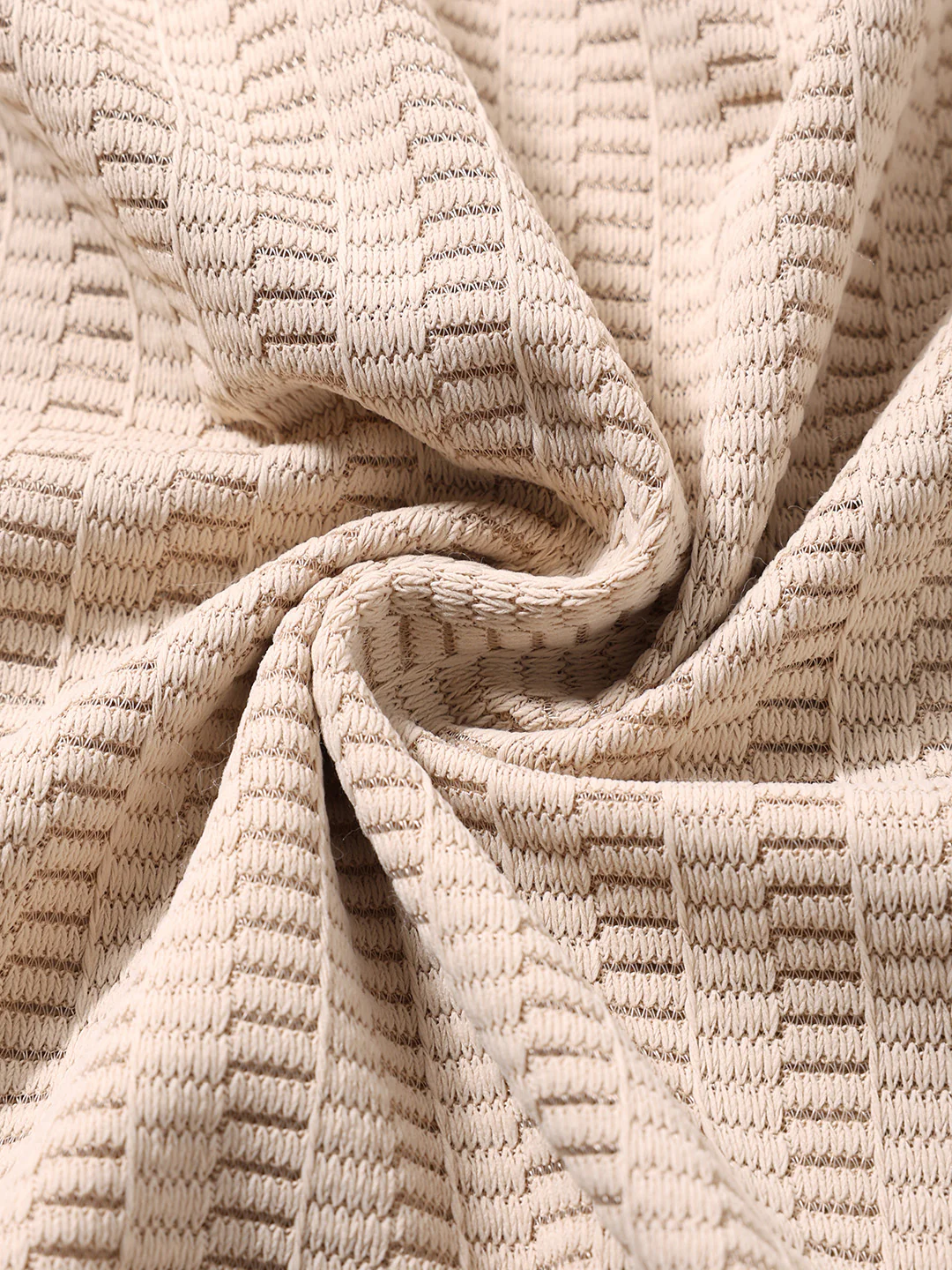 Men's Beige Oversized Fit Resort Wear Textured Shirt - Image 8
