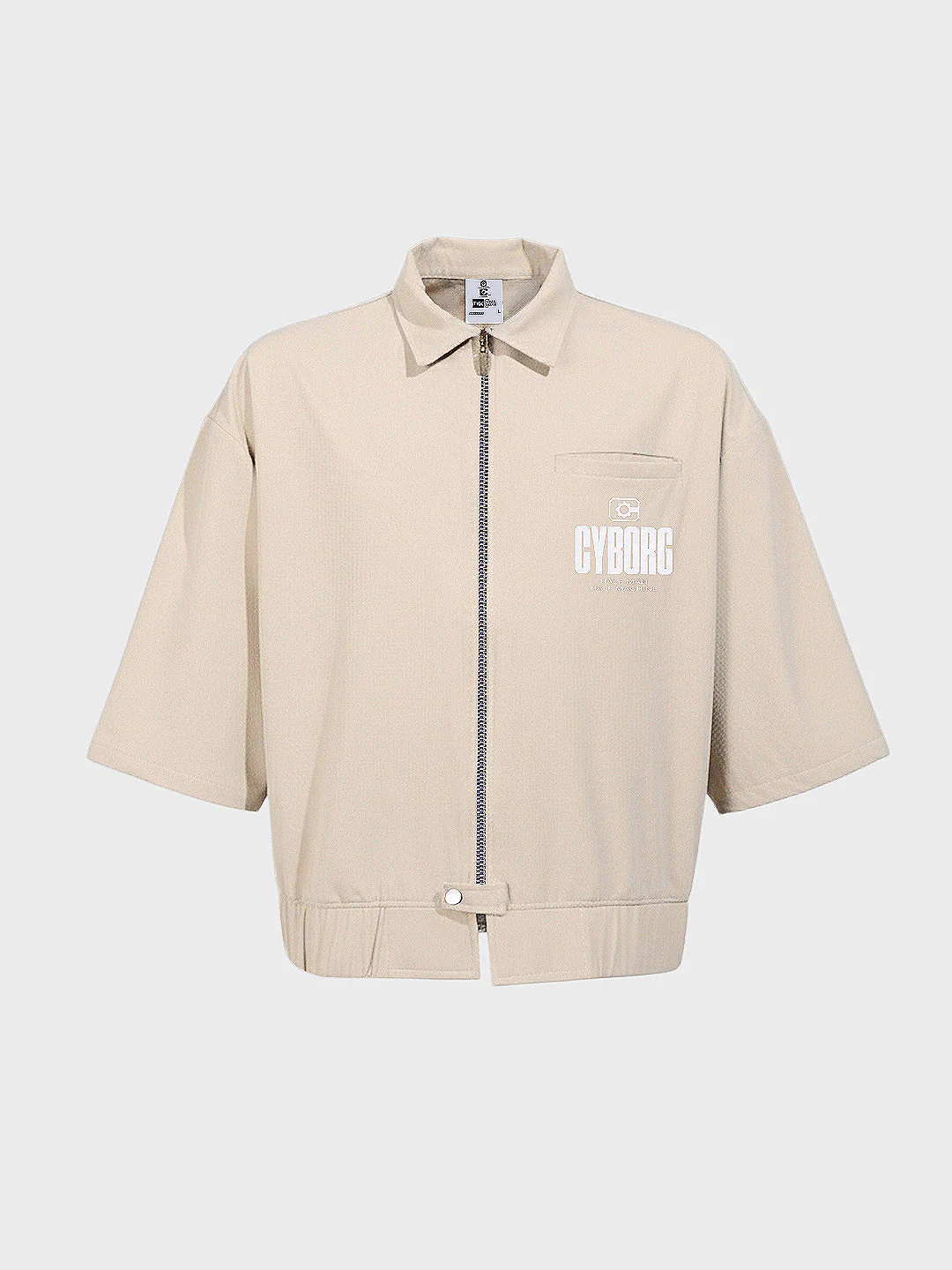 Men's Beige Oversized Fit Solid Warner Bros Jacket - Image 3
