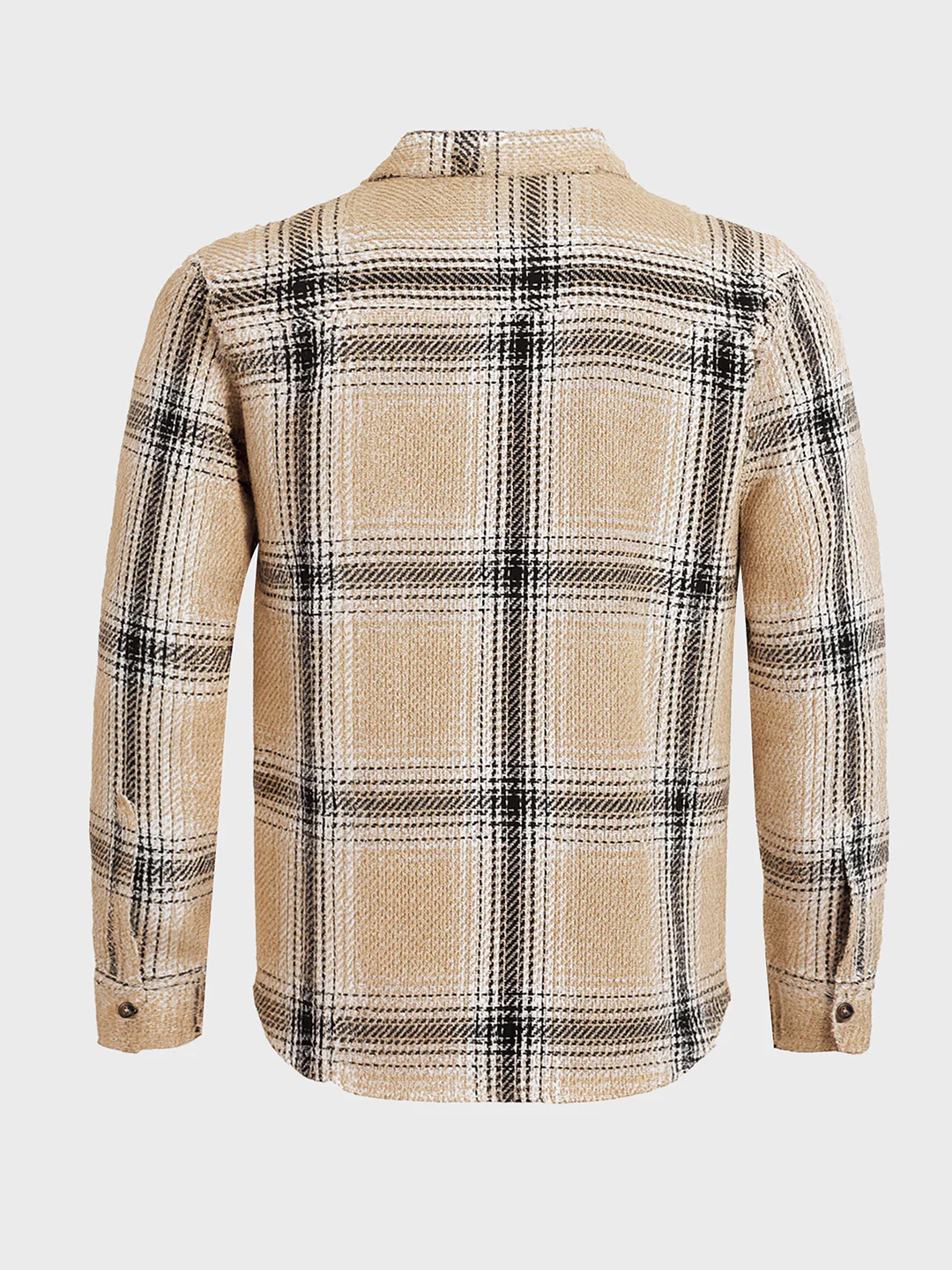 Men's Beige Regular Fit Checked Casual Shirt - Image 5