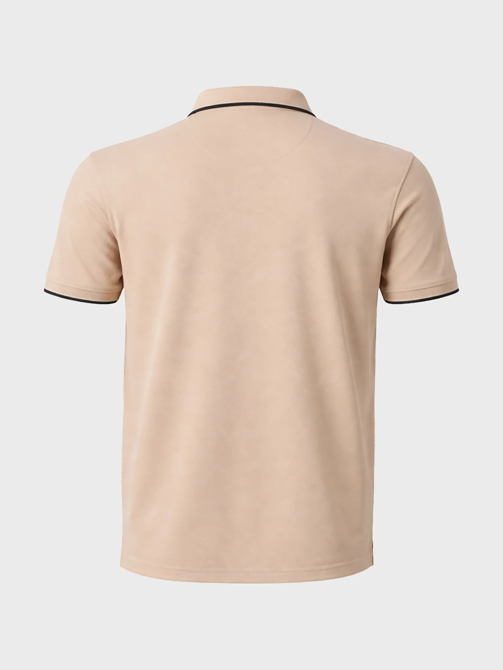 Men's Beige Regular Fit Embroidered Casual T-Shirts - Image 6