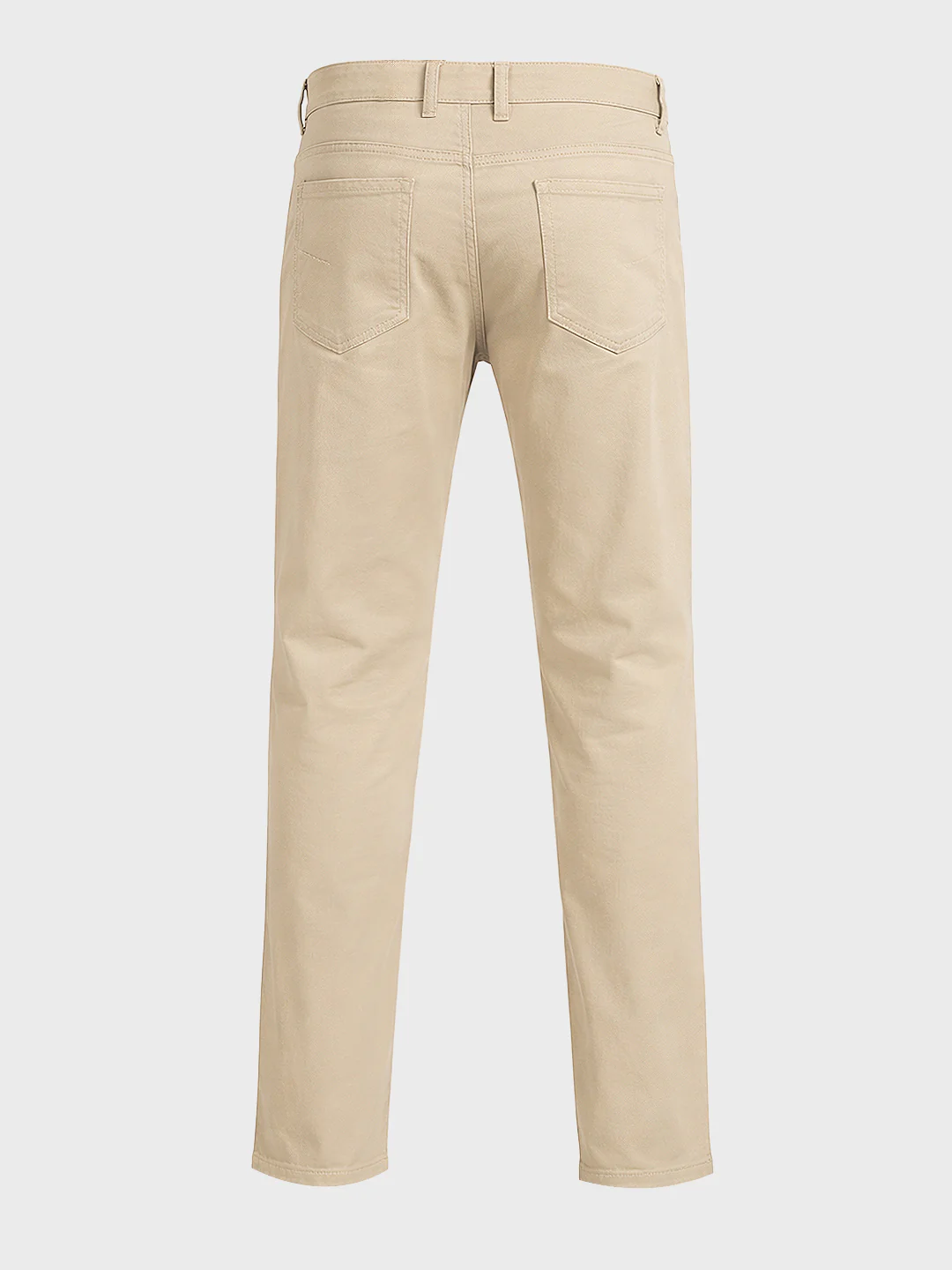 Men's Beige Regular Fit Solid Casual Chinos - Image 5