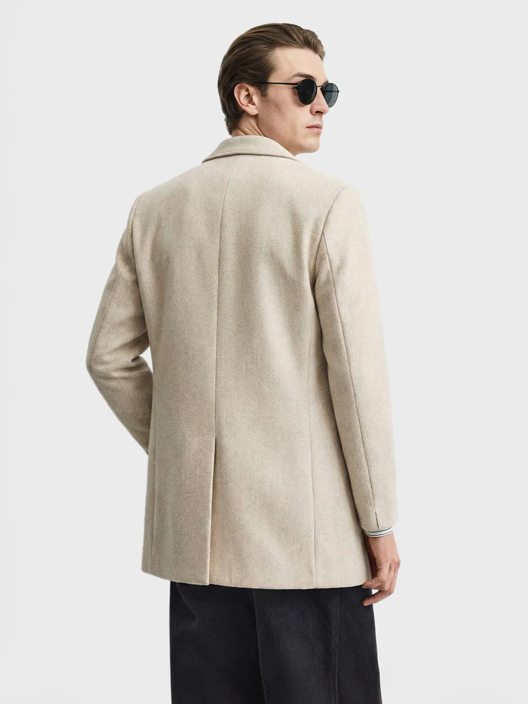 Men's Beige Regular Fit Solid Casual Jacket - Image 2