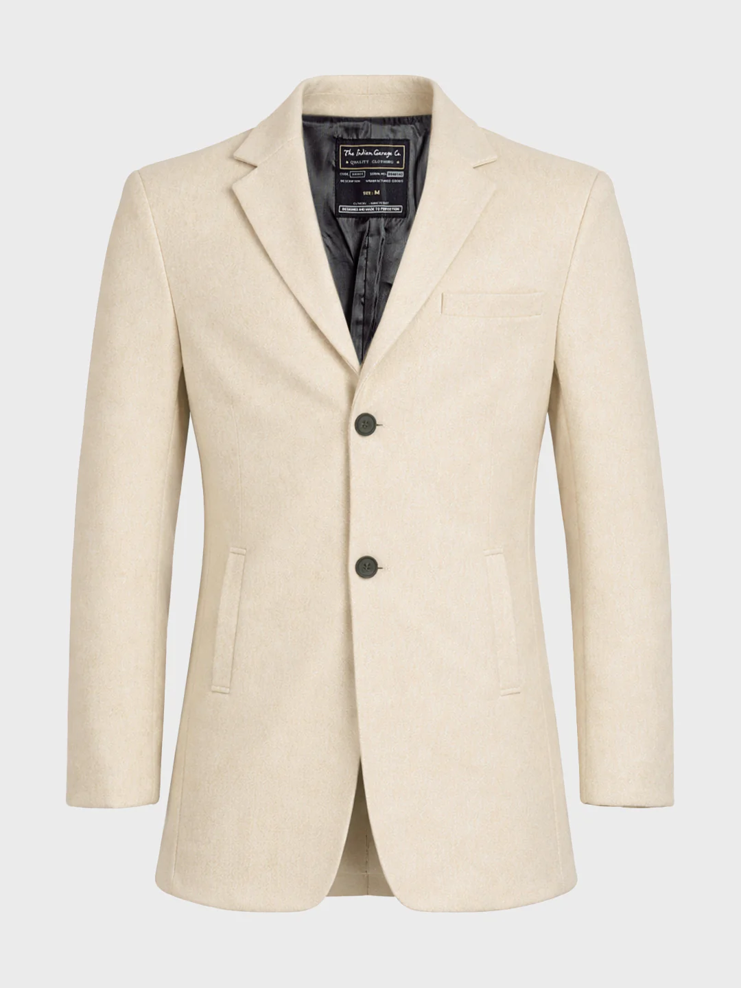 Men's Beige Regular Fit Solid Casual Jacket - Image 3