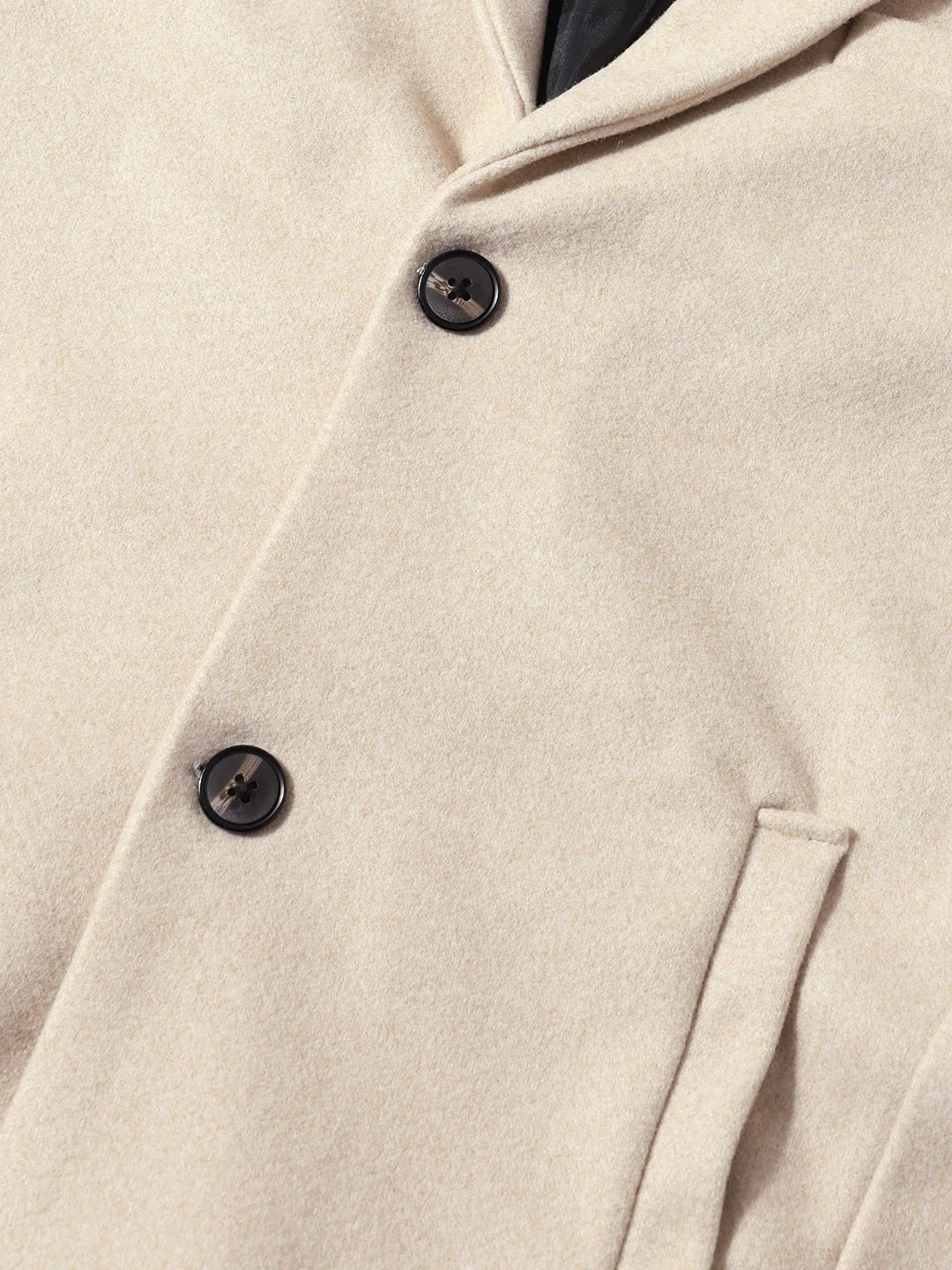 Men's Beige Regular Fit Solid Casual Jacket - Image 5
