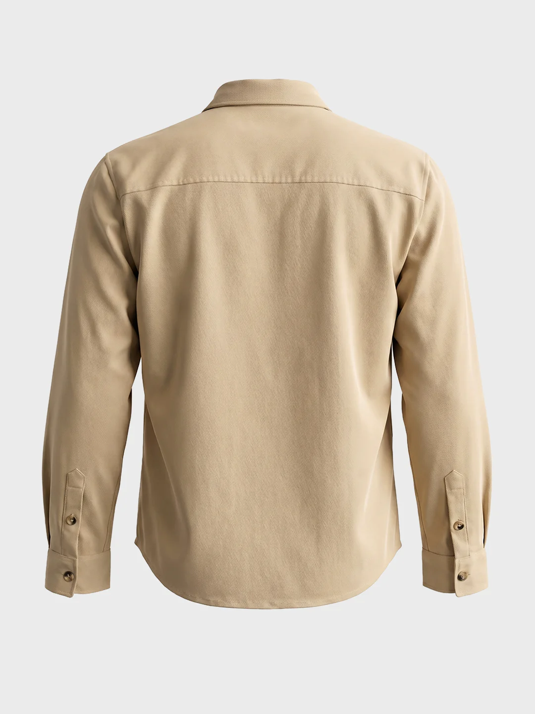 Men's Beige Regular Fit Solid Street Wear Shirt - Image 5