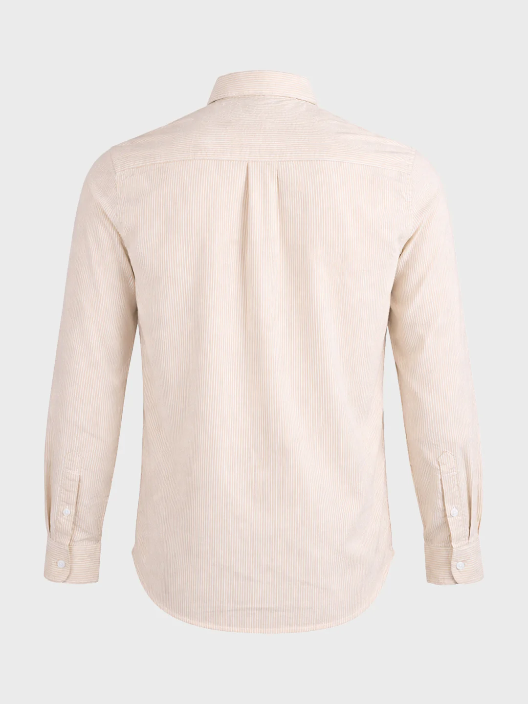 Men's Beige Regular Fit Striped Casual Shirt - Image 7