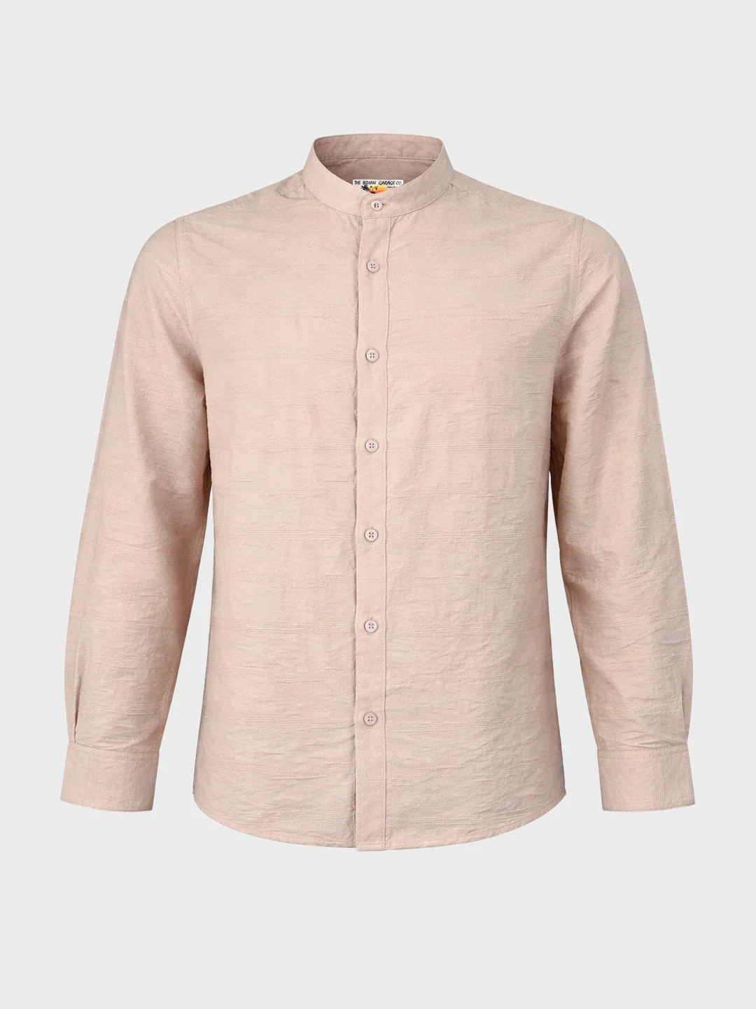 Men's Beige Regular Fit Textured Resort Wear Shirt - Image 6