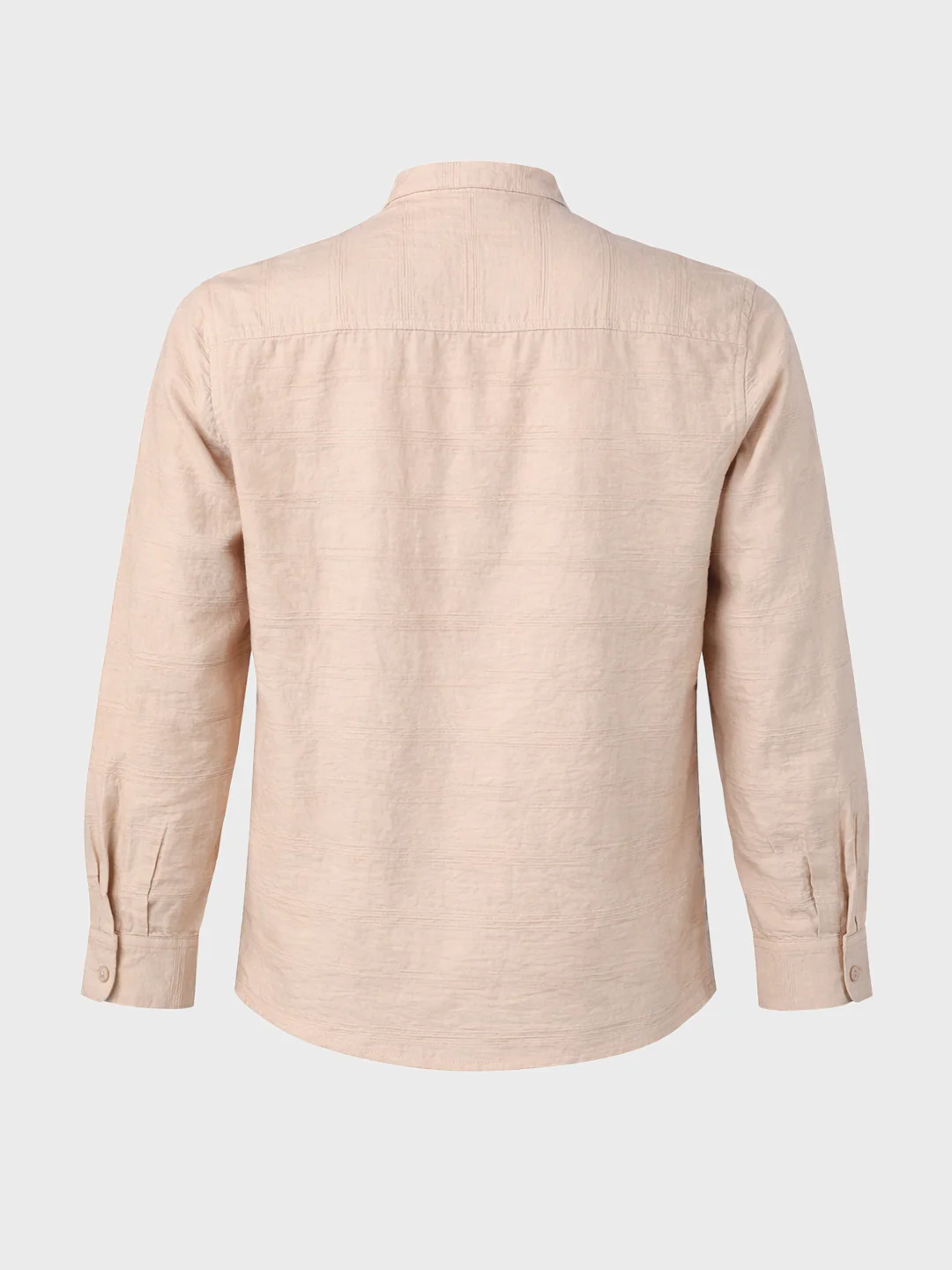 Men's Beige Regular Fit Textured Resort Wear Shirt - Image 7