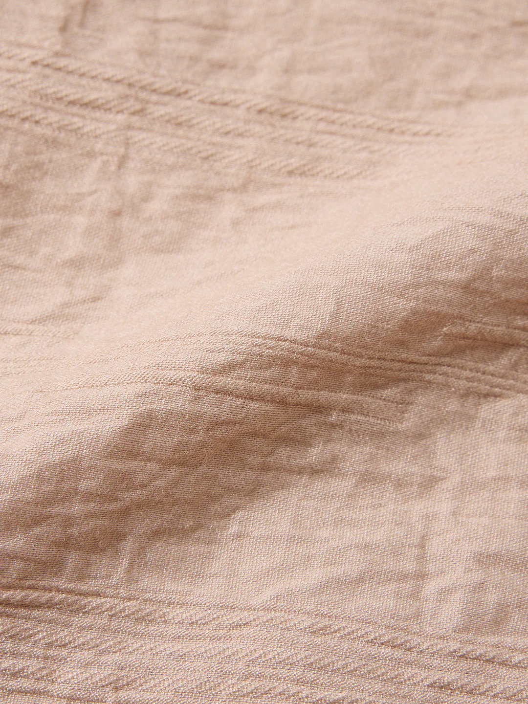 Men's Beige Regular Fit Textured Resort Wear Shirt - Image 8