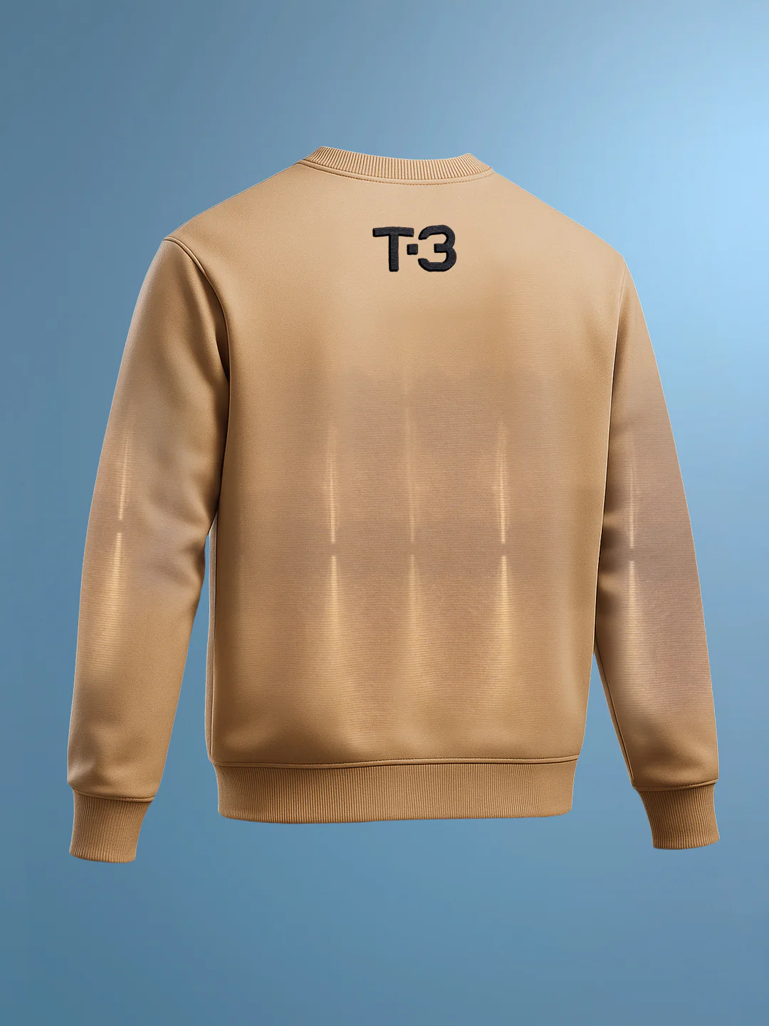 Men's Beige Relaxed Fit Embroided Casual Sweatshirt - Image 2
